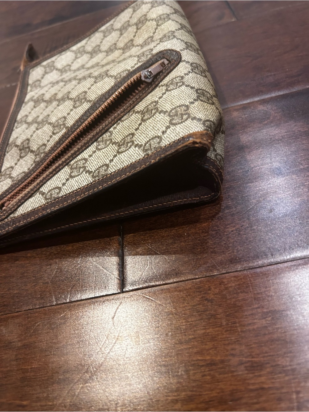 Gucci Beige and Brown GG Canvas Pouch - Picture 3 of 5